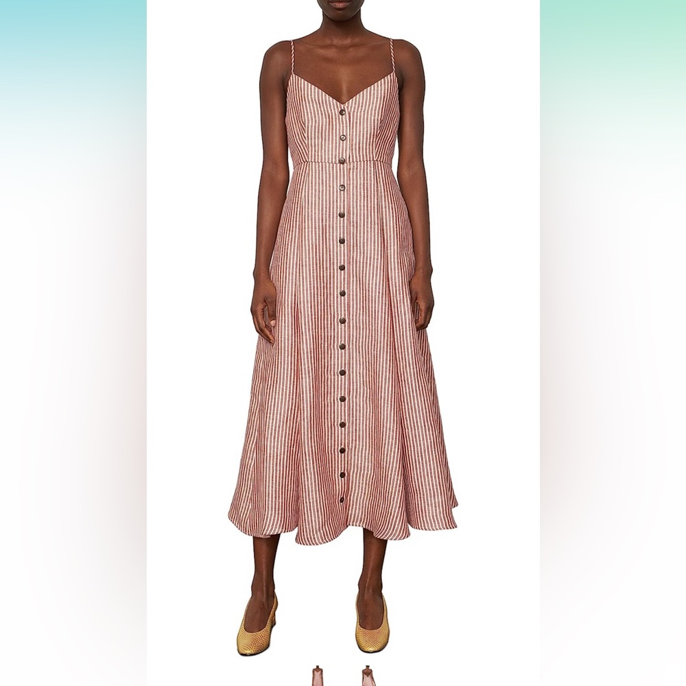 Mara Hoffman Women's Michelle Button up Striped Ankle Dress